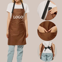 Prix usine Logo personnalisé Polyester Flexible marron noir tabliers à bavette pour Salon de beauté coiffure artisanat dessin tablier