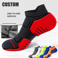 Chaussettes de sport tricotées à logo de designer, pour la randonnée et la course, avec soutien de compression, coupe basse épaisse, ODM pour femmes et hommes