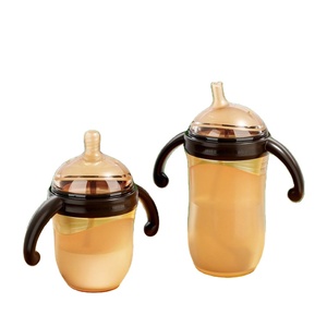 <span class=keywords><strong>Biberon</strong></span> en silicone pour nouveau-né avec poignée, large ouverture, design en arc, anti-chute, anti-colique pour bébés de 0 à 6 mois, petit modèle - Product Image 1