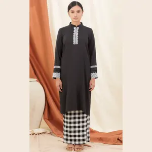 SIPO Mẫu Vải Cotton In Họa Tiết Thanh Lịch Baju Kurung Thời Trang Tay Dài Hiện Đại Baju Kebaya Ở Malaysia