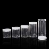 Pot cosmétique en plastique PET transparent à large ouverture avec couvercles pour crème, disponible en 100 ml, 120 ml, 200 ml, 250 ml, 500 ml, 1000 ml