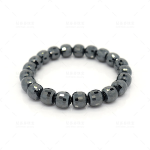 Black Moissanite <b>Beaded</b> <b>Bracelet</b> 10mm Geometric Cut Everyday Wear - Product Image 2