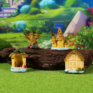HAOXUAN Maison en résine en forme de cabane dans les arbres, miniatures décoratives pour aménagement paysager, maison miniature créative pour intérieur et extérieur, finition naturelle pour aménagement de <span class=keywords><strong>jardin</strong></span> - Product Image 2