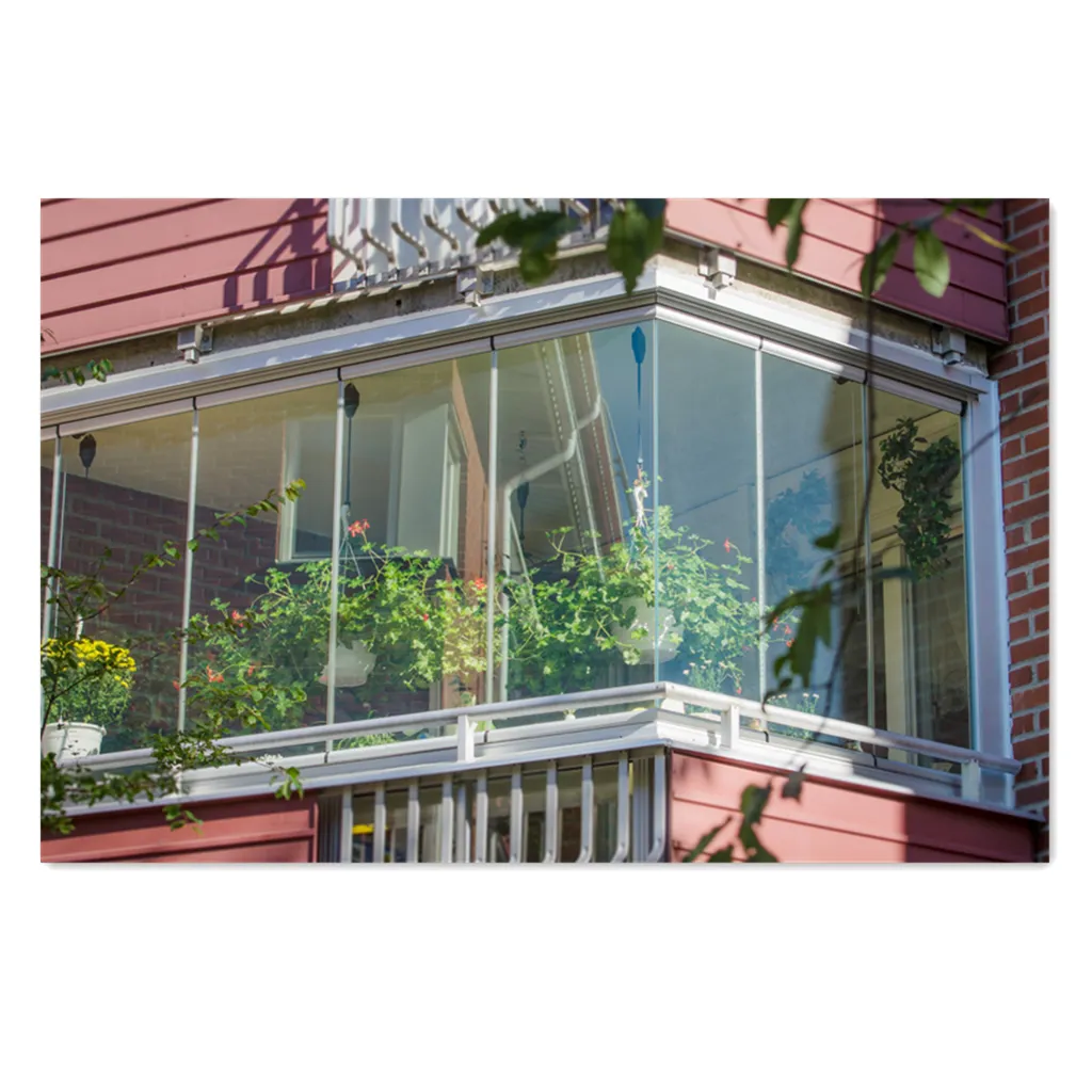 De alumínio para teto de janela, portas dobráveis vertical sem moldura para janela de canto de vidro
