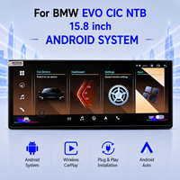Système de lecteur DVD de voiture Android 15,8 pouces DSP avec CarPlay sans fil Android Auto pour BMW EVO NBT CIC Écran tactile IPS Snapdragon