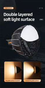Softbox Parabólico de 60cm para Transmisión en Vivo, Luz de Relleno, Iluminación Precisa, Instalación Rápida, Cubierta de Luz Suave con Acabado Pulido Profundo - Product Image 5
