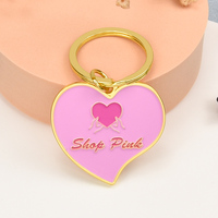 Maßgefertigter Schlüsselanhänger in Goldfarbe Modische Marken-Herz-Metall-Emaille-Schlüsselanhänger für Markenpromotion & Valentinstag-Geschenk