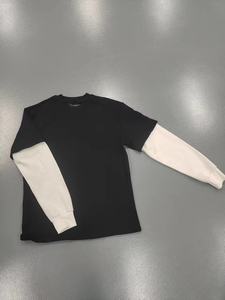 T-shirt Homme 100% Coton Double Épaisseur Manches Longues Molleton Français Coupe Oversize Écologique Impression Personnalisée Design Vierge Brut - Product Image 2