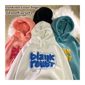 OEM di <span class=keywords><strong>alta</strong></span> qualità Streetwear semplice oversize <span class=keywords><strong>Anime</strong></span> personalizzato pesante serigrafia stampa Zip con cappuccio con stampa a sbuffo - Product Image 3