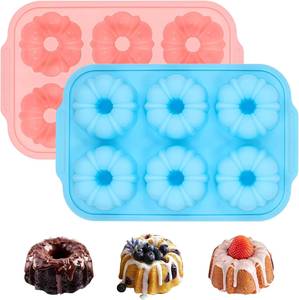 MUYULINS Factory Beige 6-Cup LFGB Non-Stick BPA Free Metal Reinforced Frame Large <b>Silicone</b> Cupcake Pan American Muffin Tray - Product Image 1