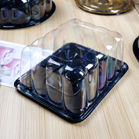 1/8 1/4 1/2 grande boîte d'emballage de gâteau en plastique Transparent clair carré rondeur dôme couvercle jetable en relief PS PET emballage alimentaire