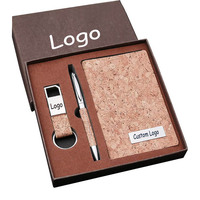 Ensemble cadeau personnalisé écologique pour le Nouvel An, fournitures de bureau, cadeau d'événement pour les partenaires avec carnet, stylo, porte-clés