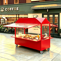 Chariot de vente en métal, chariot de vente mobile, chariot de snacks pour marché nocturne commercial, camion de cuisine gastronomique multifonctionnel