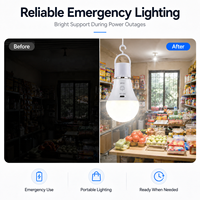 Ampoule LED RGB rechargeable USB-C E27, lampe d'urgence portable suspendue pour le camping, la maison, l'extérieur et le marché