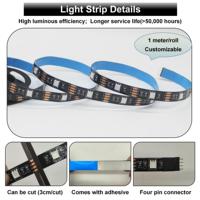 Personnalisé 0.5M 1M 1.5M 2M 5V RGB Bande Lumineuse Led 5050 Avec Boîtier De Batterie 24 Touches À Distance