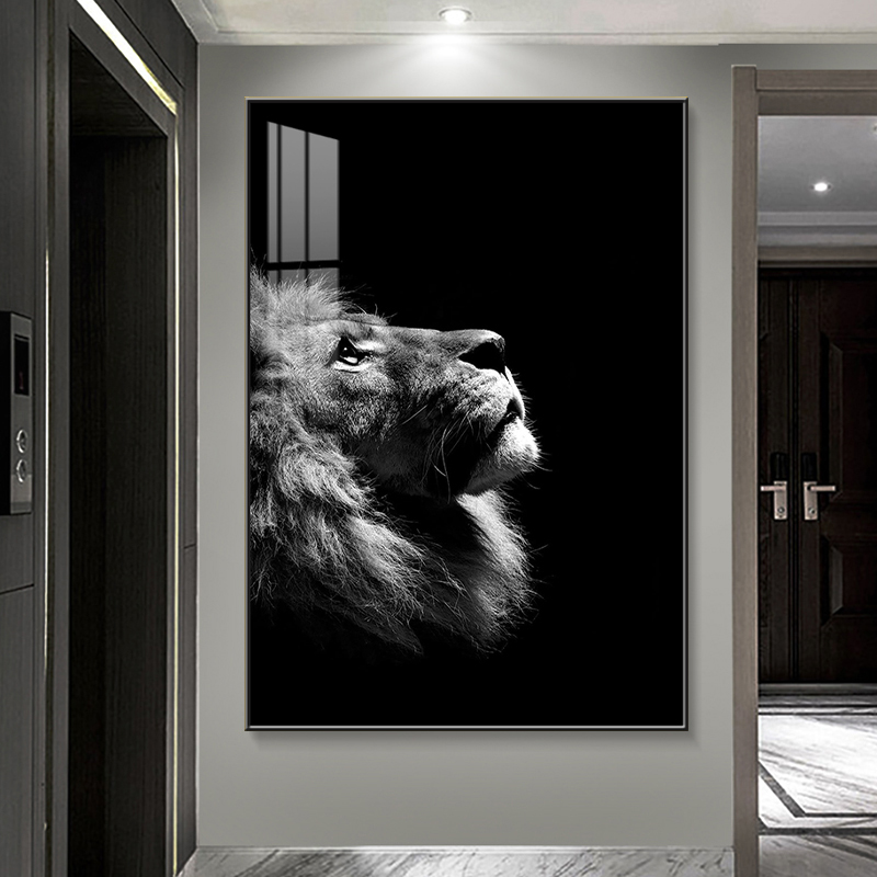 Nórdico negro blanco jirafa elefante cebra León impresión pared arte póster decoración del hogar lienzo impresión animal personalizado pintura