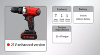 Perceuse-visseuse à percussion sans fil 3,6 V avec batterie lithium-ion, personnalisable OEM, outil électrique multifonction