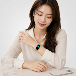 <span class=keywords><strong>Reloj</strong></span> <span class=keywords><strong>Inteligente</strong></span> para <span class=keywords><strong>Mujer</strong></span>, Correa de Aleación de Aluminio en Oro Rosa, Monitor de Frecuencia Cardíaca, Sueño, Oxígeno en Sangre, Temperatura y Contador de Pasos - Product Image 4