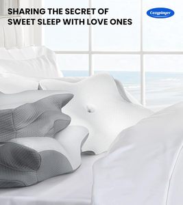 Almohada <span class=keywords><strong>Cervical</strong></span> Ortopédica Terapéutica de Espuma Viscoelástica Ergonómica Personalizada Profesional para Dormir de Lado - Product Image 4