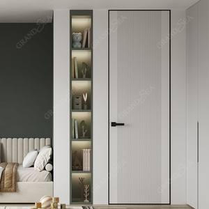 La Última Puerta Invisible Americana para Interiores, Puerta Invisible <span class=keywords><strong>de</strong></span> Madera Blanca sin Marco, Puerta Oculta Integrada - Product Image 5