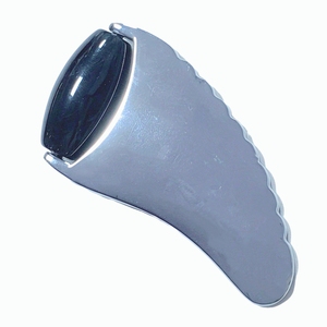 Outil de massage facial Gua Sha en alliage de zinc et obsidienne en forme de corne de bélier pour le lifting - Product Image 4