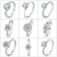 Bague de Fiançailles Éclatante 2.0CT 1.0CT Moissanite VVS pour Femme, Bijou en Argent Sterling 925 Certifié GRA, Diamant Taille Ovale