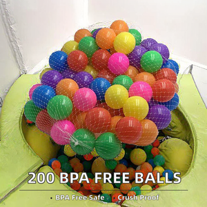 Ballons de piscine et de plage de 5,5 cm, lot de 200 pièces avec sac de rangement, sans BPA, non toxiques, résistants à l'écrasement, en plastique, pour usage intérieur (écoles, zones résidentielles) - Product Image 2