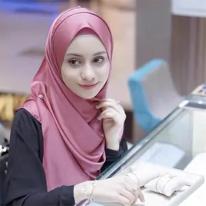 Lenço hijab liso de seda envoltório, cachecol xale macio de alta qualidade com glitter e liso