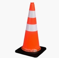 Cône de signalisation routière en PVC de 75 cm avec bande réfléchissante et base robuste