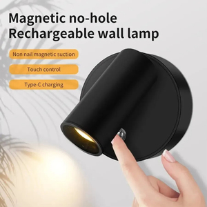 Lampe murale <span class=keywords><strong>sans</strong></span> <span class=keywords><strong>fil</strong></span> à base magnétique rechargeable par USB, éclairage LED tactile à intensité variable, mini projecteurs d'ambiance intérieurs, <span class=keywords><strong>luminaire</strong></span> de chevet - Product Image 3