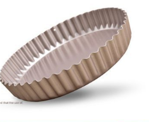 Molde para Tartas y Pasteles Antiadherente de Acero al Carbono con Fondo Desmontable Acanalado de 10 Pulgadas, Color Dorado Champán - Product Image 4