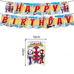 Spiderman y sus increíbles amigos tema Fiesta de feliz cumpleaños Banner taza pastel Topper juegos de globos de látex para niños - Product Image 5