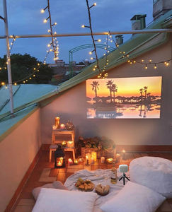 โปรเจคเตอร์กลางแจ้งขนาดเล็กพกพาแอนดรอยด์โฮมเธียเตอร์โปรเจคเตอร์ DLP WiFi BT โปรเจคเตอร์พกพาแบตเตอรี่ภายใน WD01 - Product Image 6