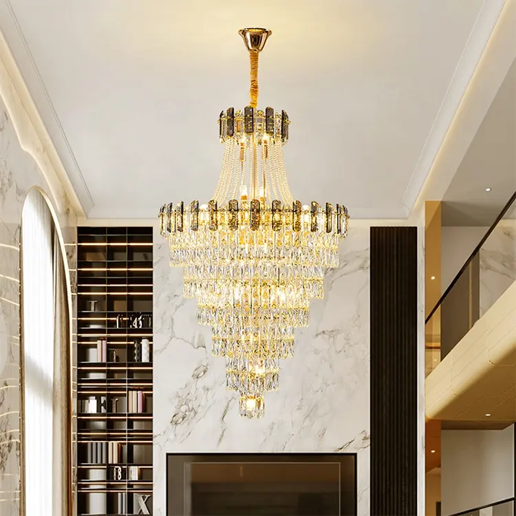 MYLIKE Customized Project Pendant Lamp Decoration Long Luxury Large Custom Big Lighting Villa Hotel LED Chandelier Light