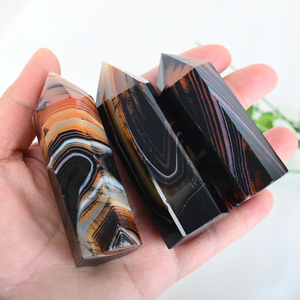 Wholesale Natural Crystal Tower <b>Red</b> and Black Sardonyx Agate Point for Crystal Craft - Product Image 6