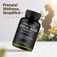 Complément alimentaire en capsules d'acide folique multi-vitamines B9, capsules d'acide folique, équilibre hormonal, équilibre du pH