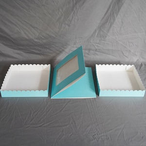 Hot Sale in Stock Birthday Tall Transparent Package <b>Clear</b> Plastic <b>Cake</b> <b>Box</b> <b>Clear</b> Blue Tall <b>Cake</b> <b>Box</b> With Scalloped Window - Product Image 2