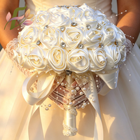 Bouquet de Mariage de Luxe Floson Style Européen à Lancer, Fleurs Artificielles Roses Effet Naturel pour la Mariée et les Demoiselles d'Honneur, Saint-Valentin