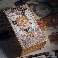 Cartes de tarot personnalisées en papier avec estampage à chaud doré, boîte rigide pour la lecture spirituelle et le divertissement familial, cadeau
