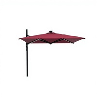 Parasol de terrasse moderne en aluminium avec double toit imperméable et logo personnalisé pour jardin, cour et parc - Meuble Roma à mât latéral