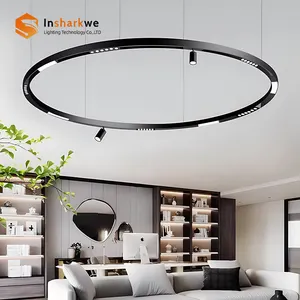 Insharkwe Customized Commercial 48V 20mm Round Magnetic Track Track Light System Arc Round Magnetic Track Light For Hotel Shop