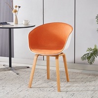 Chaise d'appoint confortable et élégante en bois courbé nordique avec coque en PP et assise rembourrée en tissu, pour la maison, la cuisine, le café
