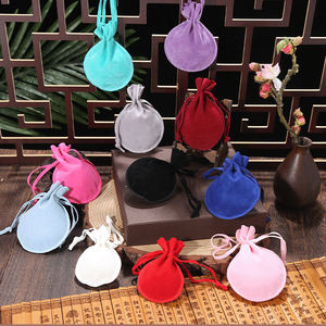 Pochette en velours personnalisée de luxe avec logo, sac d'emballage pour bijoux, sac à cordon souple pour bagues, boucles d'oreilles, colliers, pour petites entreprises - Product Image 3