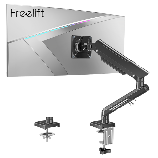 13-34Inch Curved Monitor Mount Wholesale Heavy Duty Gas Spring Monitor Arm
