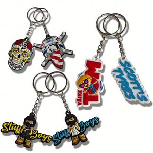 ODM OEM Custom Made Couple Gift Keychain Soft 3D Rubber PVC Key Chain Cartoon logo PVC Keyring - Product Image 5