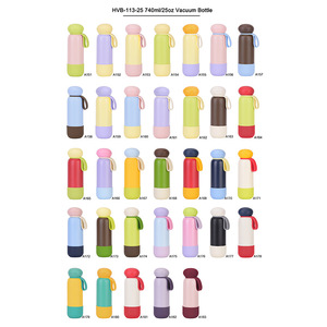 2026 Luxury 740ml 25oz Stainless Steel Vacuum Insulated Water Bottle Wholesale Custom Logo Pastel Color Block Bottle with Handle - Product Image 4
