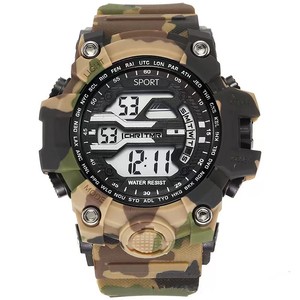 Orologio Sportivo da Uomo per Esterni con Cinturino Mimetico in Silicone, Impermeabile e Multifunzione, Stile <span class=keywords><strong>G</strong></span> di Tendenza Street, Orologio Digitale da Uomo - Product Image 1