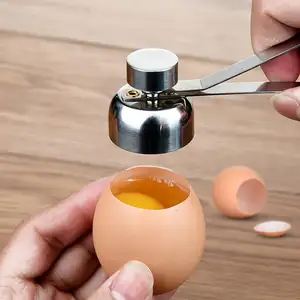 Nuove pratiche forbici per uova in metallo Egg Topper Cutter Shell Opener acciaio inossidabile Boiled Raw Egg Open Creative Kitchen Tools Set