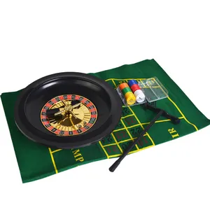 Ensemble de jeux de casino 10 ''<span class=keywords><strong>Roulette</strong></span> Poker Set <span class=keywords><strong>Roulette</strong></span> 60 pièces petits jetons de Poker nappe et râteau de collecte - Product Image 1