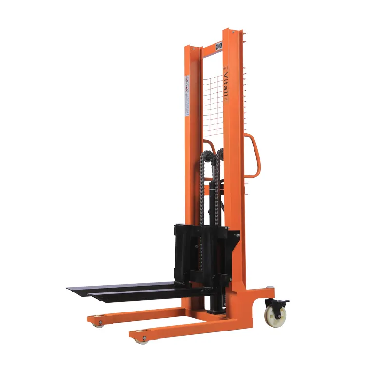 Hidrolik Manual Tangan Stacker Forklift 2.0T 1.6M Mengangkat Manual Mencapai Stacker Harga